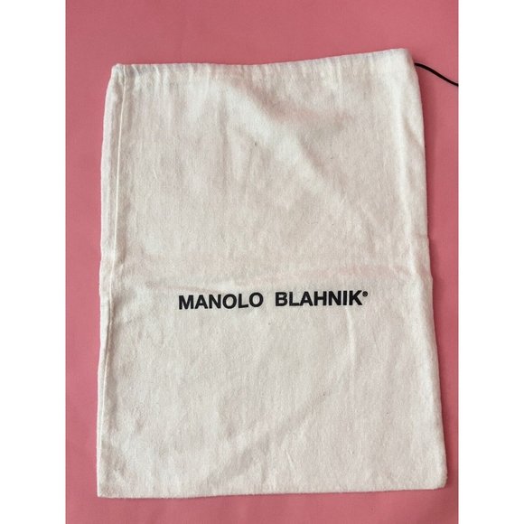 Manolo Blahnik Storage Drawstring Dust Bag Cotton White 13.5" x 10" - Picture 5 of 5